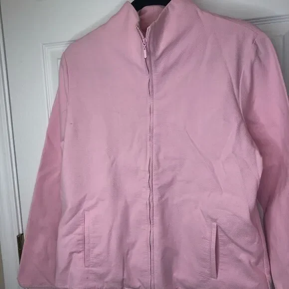 Eileen Fisher pink zip front jacket with pockets size medium - Picture 4 of 13